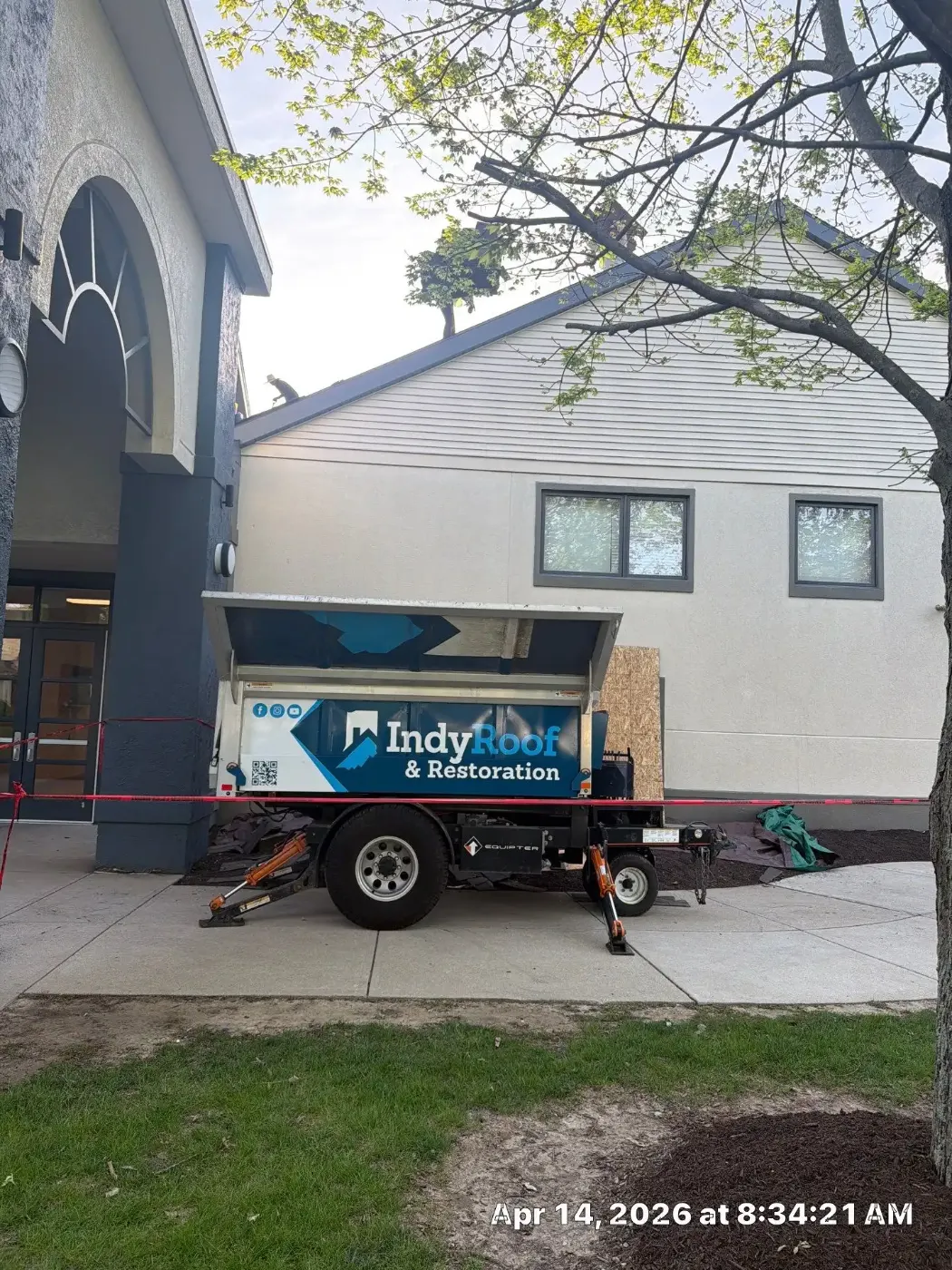 Tarping and dry-in on a Lapel commercial roof